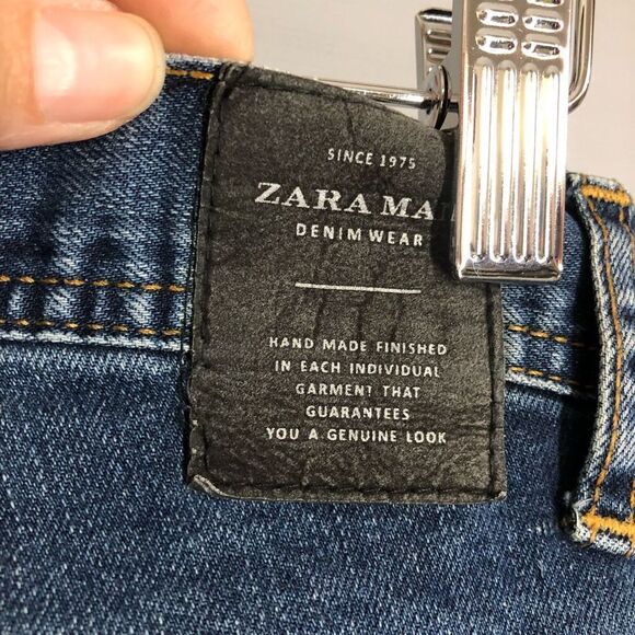 ZARA MAN Mid-Rise (Regular) Tapered Leg Blue Denim Jeans Sz 31 - Picture 6 of 8